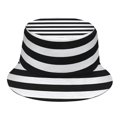 Black And White Torus Illusion Print Bucket Hat