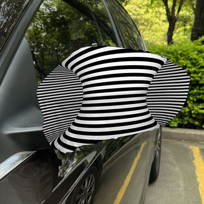 Black And White Torus Illusion Print Car Side Mirror Covers