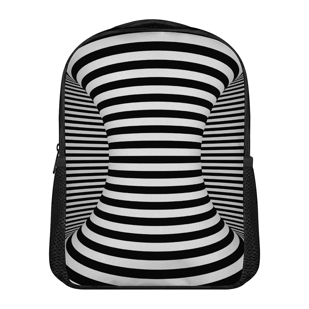 Black And White Torus Illusion Print Casual Backpack