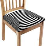 Black And White Torus Illusion Print Chair Cushion Cover