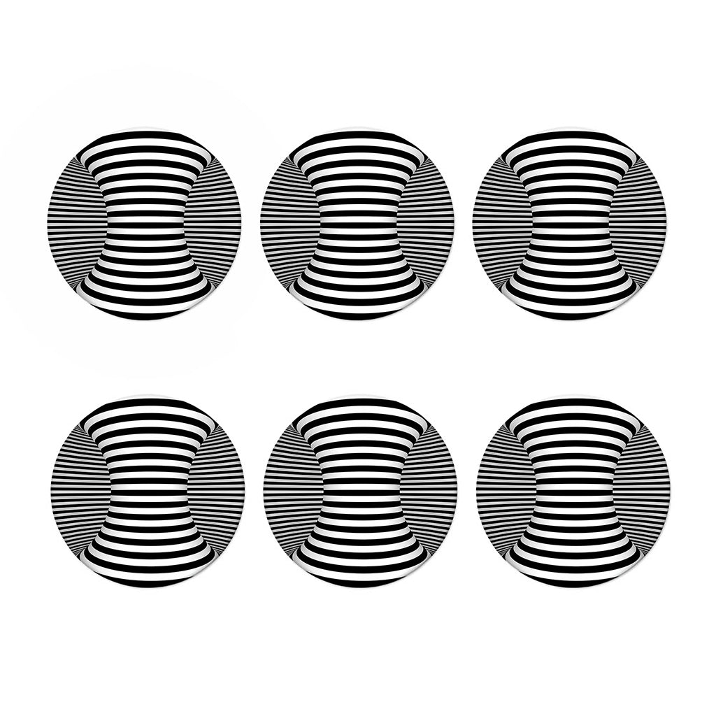 Black And White Torus Illusion Print Coaster Set