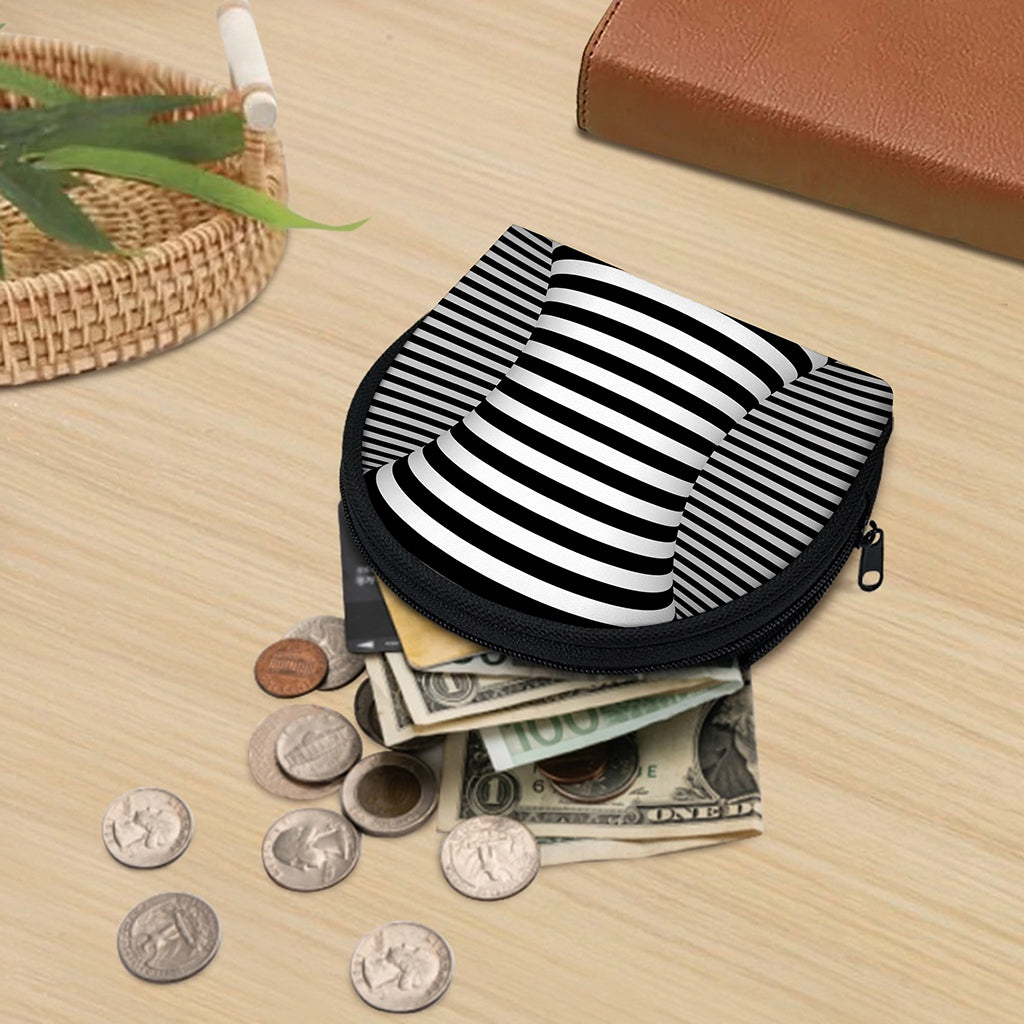 Black And White Torus Illusion Print Coin Purse