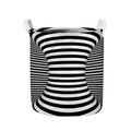 Black And White Torus Illusion Print Collapsible Laundry Basket
