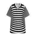 Black And White Torus Illusion Print Cotton Hawaiian Shirt