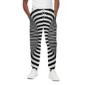 Black And White Torus Illusion Print Cotton Sweatpants