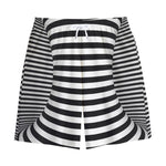 Black And White Torus Illusion Print Cotton Shorts