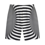 Black And White Torus Illusion Print Cotton Shorts