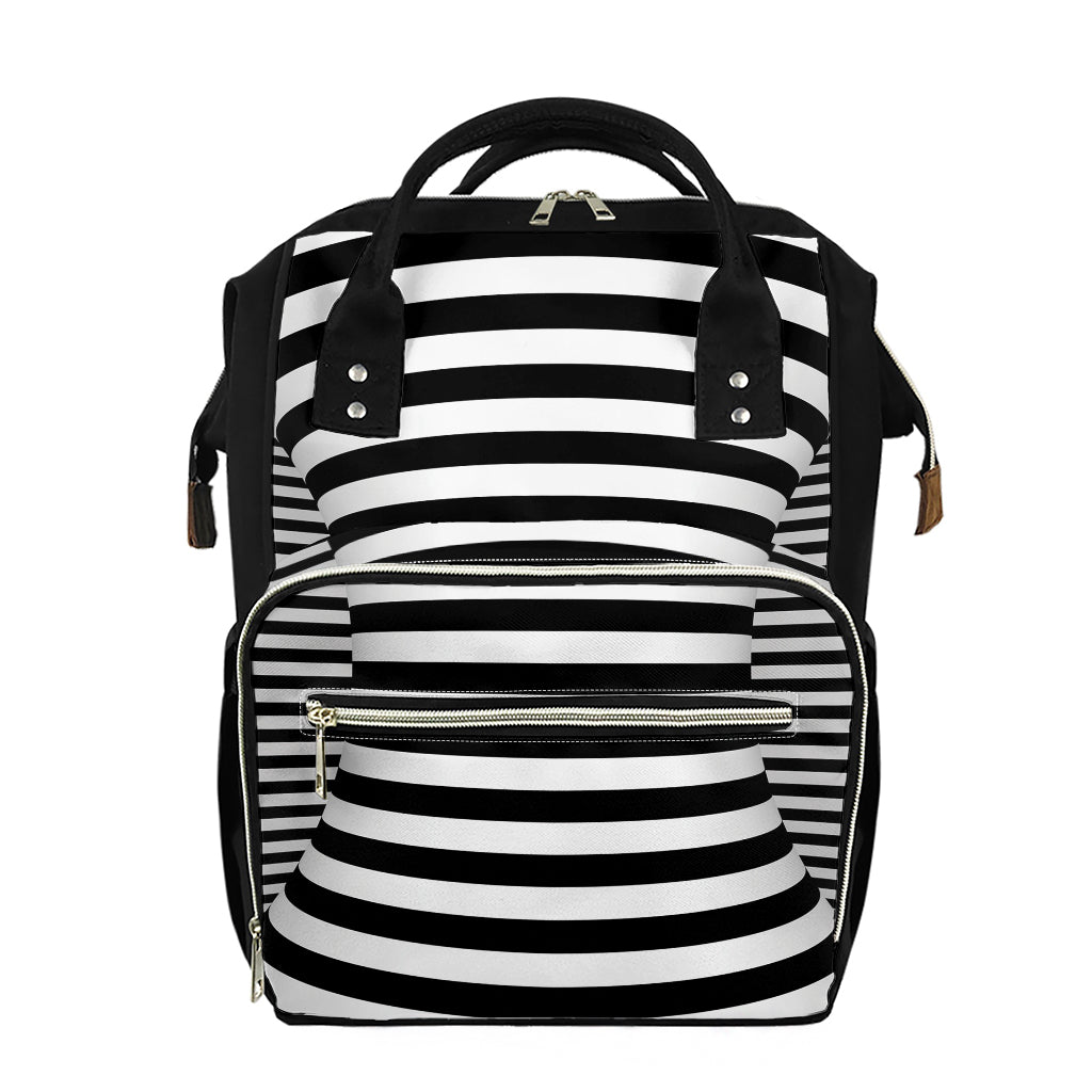 Black And White Torus Illusion Print Diaper Bag