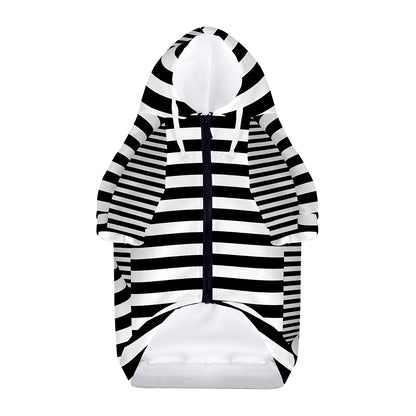 Black And White Torus Illusion Print Dog Zip Up Hoodie