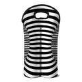Black And White Torus Illusion Print Double Neoprene Wine Tote