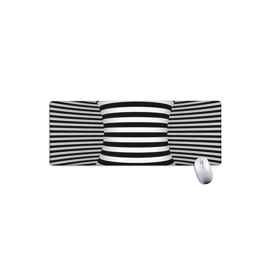 Black And White Torus Illusion Print Extended Mouse Pad