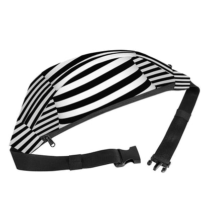 Black And White Torus Illusion Print Fanny Pack