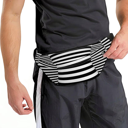 Black And White Torus Illusion Print Fanny Pack