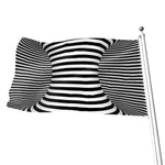 Black And White Torus Illusion Print Flag