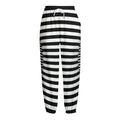 Black And White Torus Illusion Print Fleece Lined Knit Pants