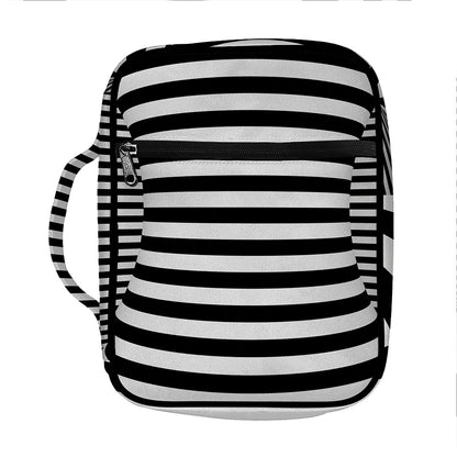 Black And White Torus Illusion Print Front Pocket Bible Bag