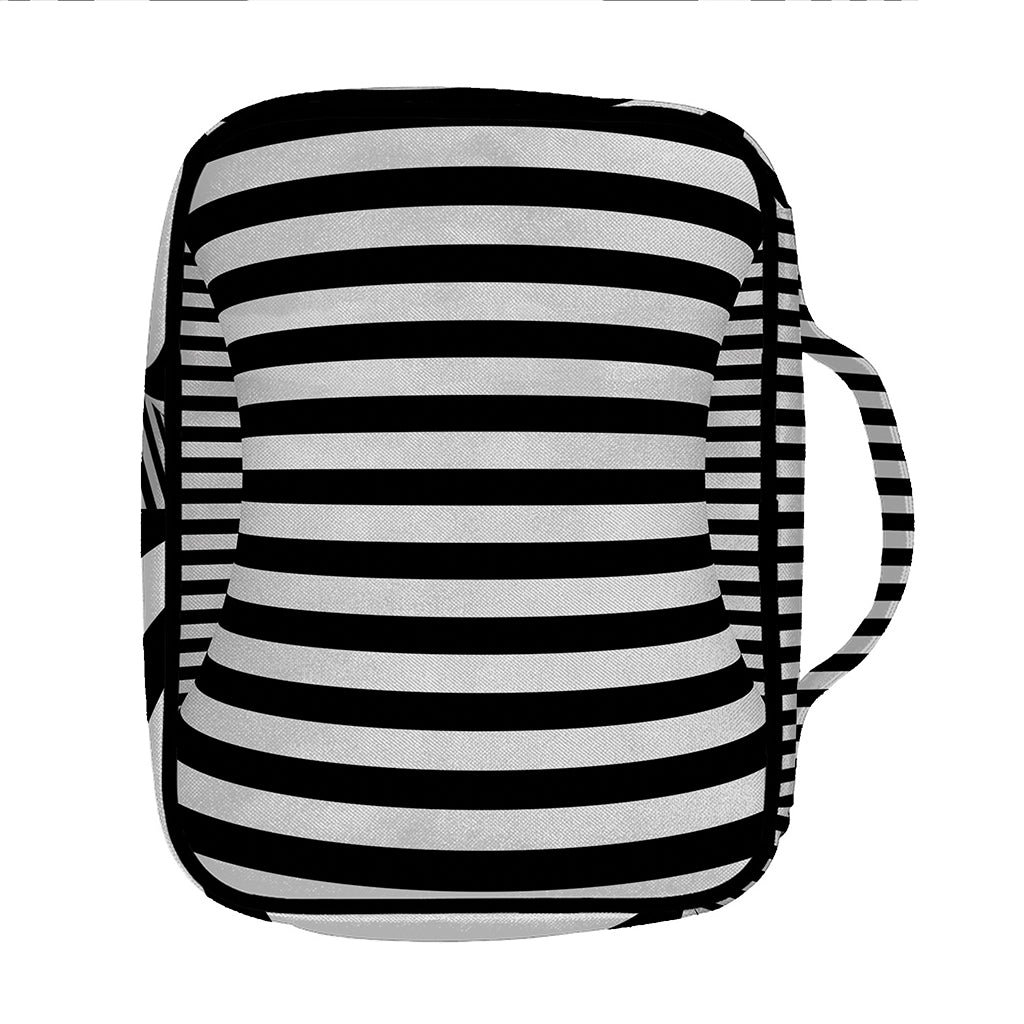 Black And White Torus Illusion Print Front Pocket Bible Bag