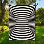 Black And White Torus Illusion Print Garden Flag