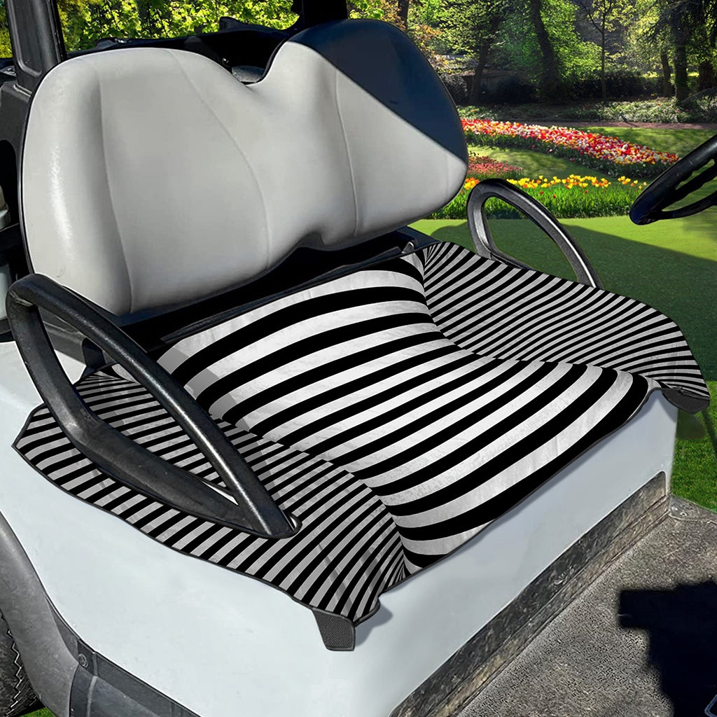 Black And White Torus Illusion Print Golf Cart Seat Cover