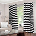 Black And White Torus Illusion Print Grommet Curtains