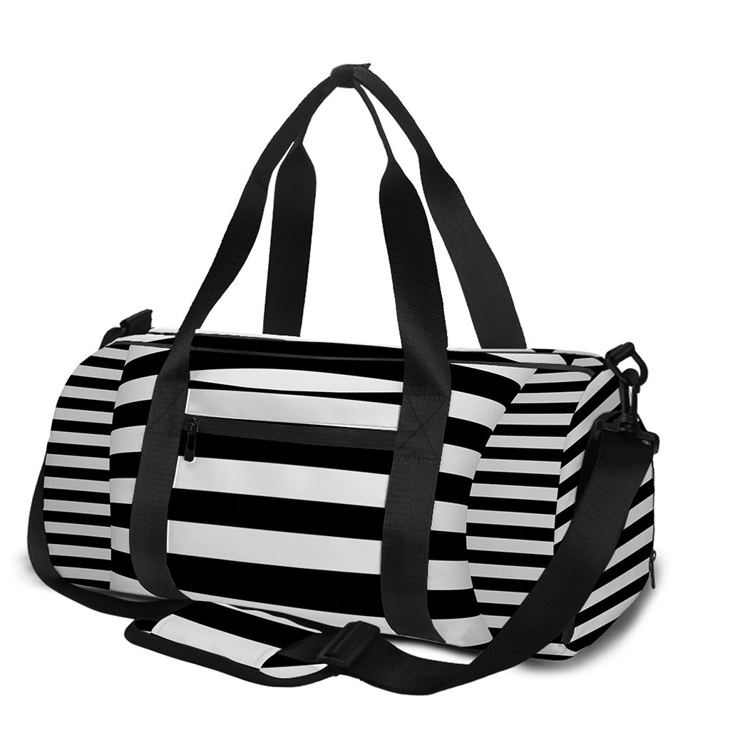 Black And White Torus Illusion Print Gym Bag