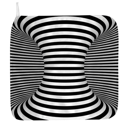 Black And White Torus Illusion Print Hand Towel