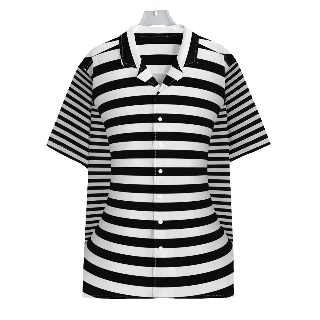 Black And White Torus Illusion Print Hawaiian Shirt
