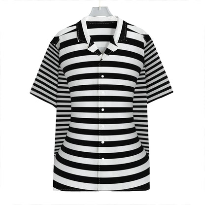 Black And White Torus Illusion Print Hawaiian Shirt