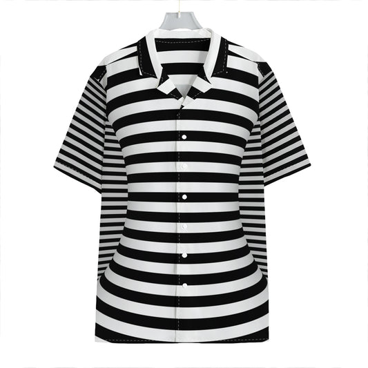 Black And White Torus Illusion Print Hawaiian Shirt