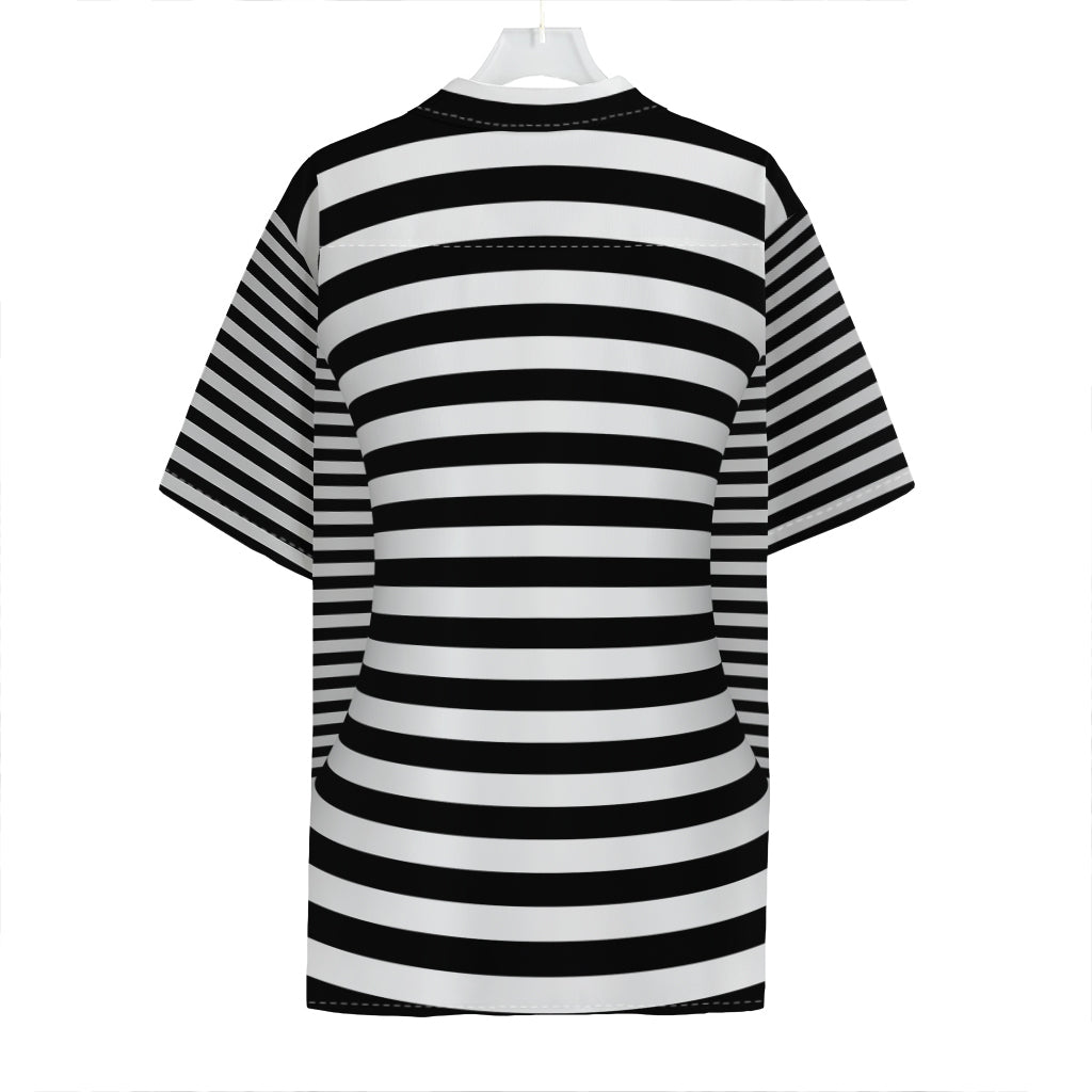 Black And White Torus Illusion Print Hawaiian Shirt