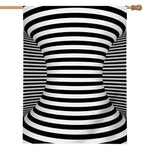 Black And White Torus Illusion Print House Flag