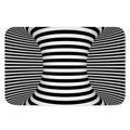 Black And White Torus Illusion Print Indoor Door Mat