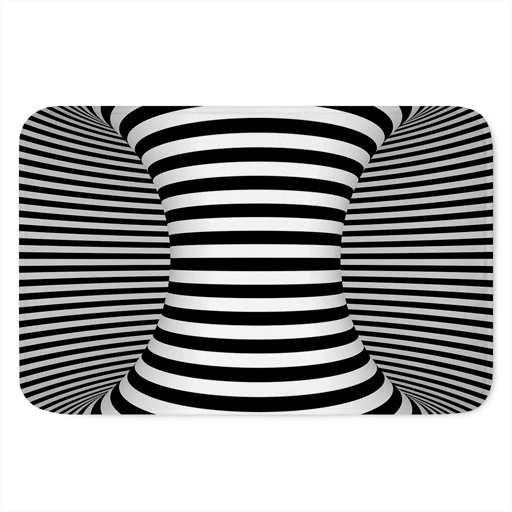 Black And White Torus Illusion Print Indoor Door Mat