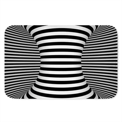 Black And White Torus Illusion Print Indoor Door Mat