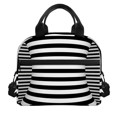 Black And White Torus Illusion Print Insulated Lunch Bag