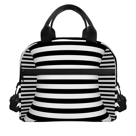 Black And White Torus Illusion Print Insulated Lunch Bag