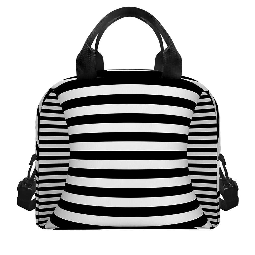Black And White Torus Illusion Print Insulated Lunch Bag