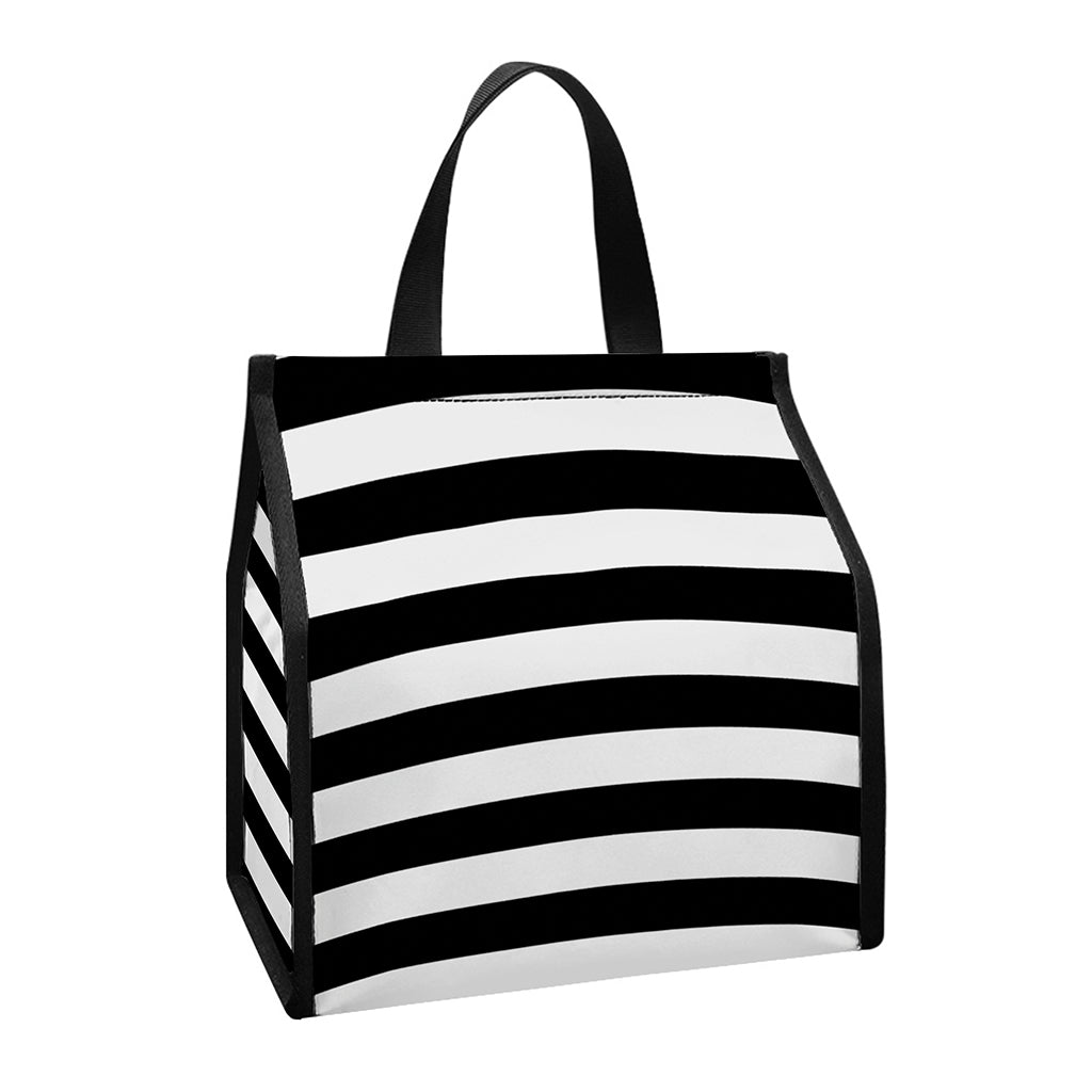 Black And White Torus Illusion Print Insulated Lunch Tote