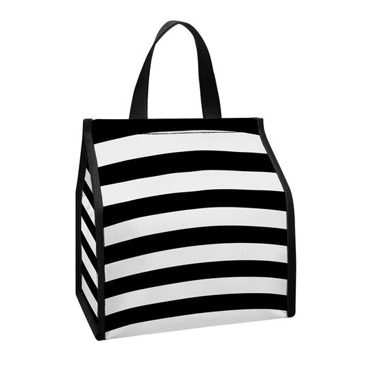 Black And White Torus Illusion Print Insulated Lunch Tote