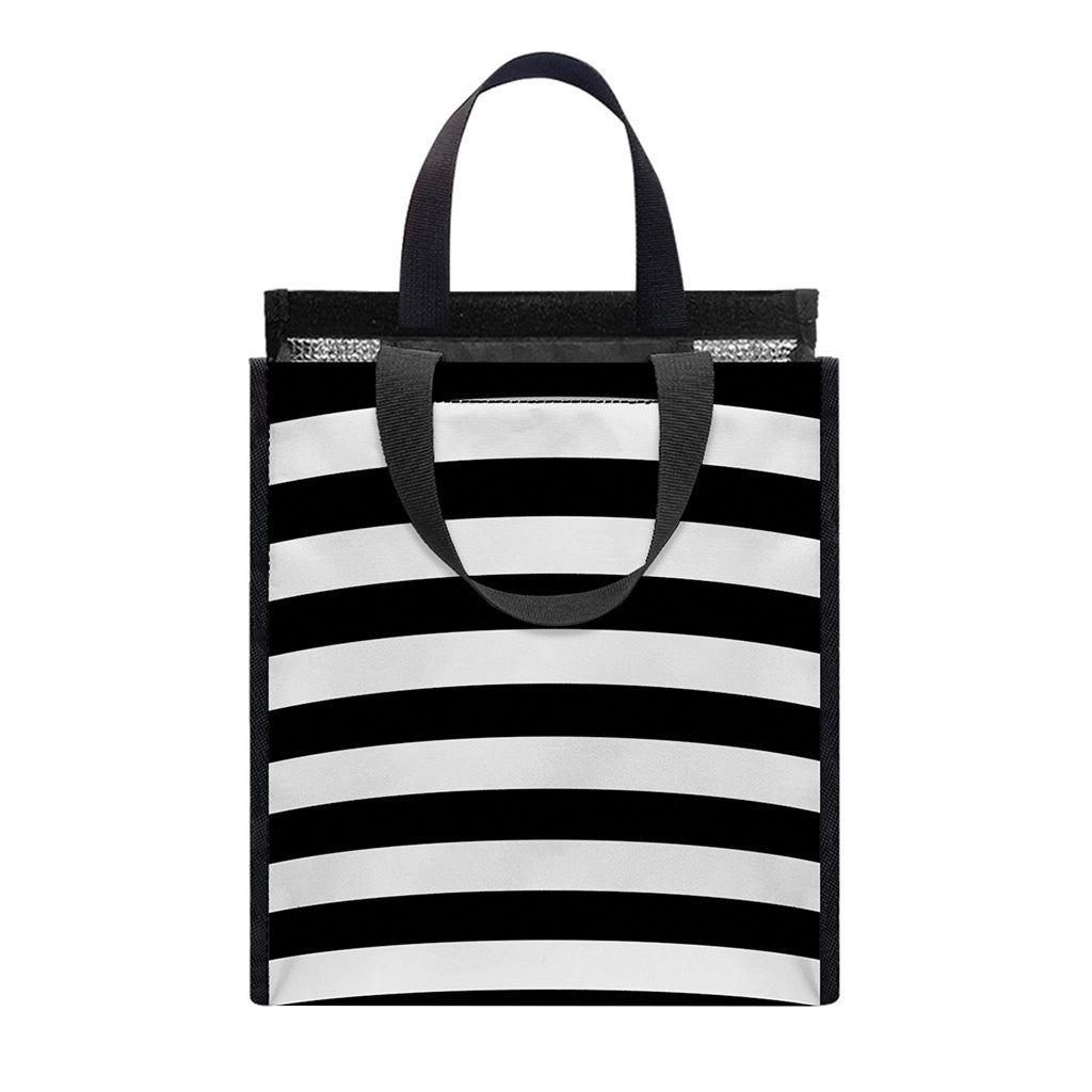 Black And White Torus Illusion Print Insulated Lunch Tote