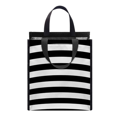 Black And White Torus Illusion Print Insulated Lunch Tote