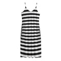 Black And White Torus Illusion Print Jersey Midi Cami Dress