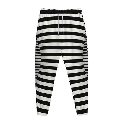 Black And White Torus Illusion Print Jogger Pants