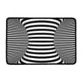 Black And White Torus Illusion Print Kitchen Mat