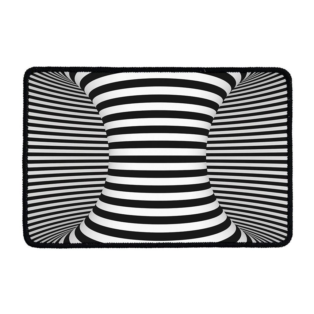 Black And White Torus Illusion Print Kitchen Mat