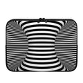 Black And White Torus Illusion Print Laptop Sleeve