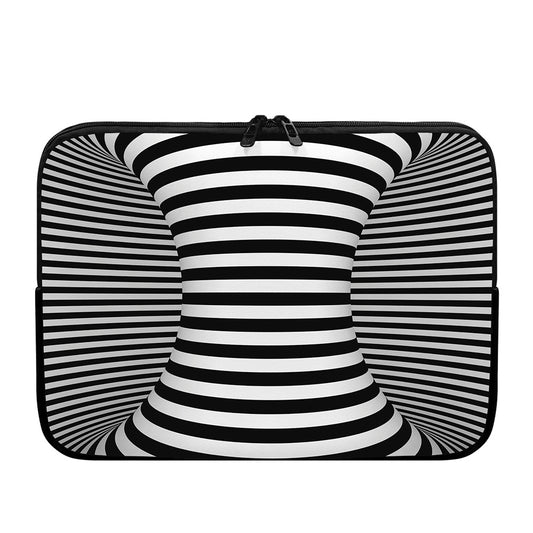 Black And White Torus Illusion Print Laptop Sleeve