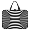 Black And White Torus Illusion Print Laptop Sleeve With Handle