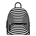 Black And White Torus Illusion Print Leather Backpack