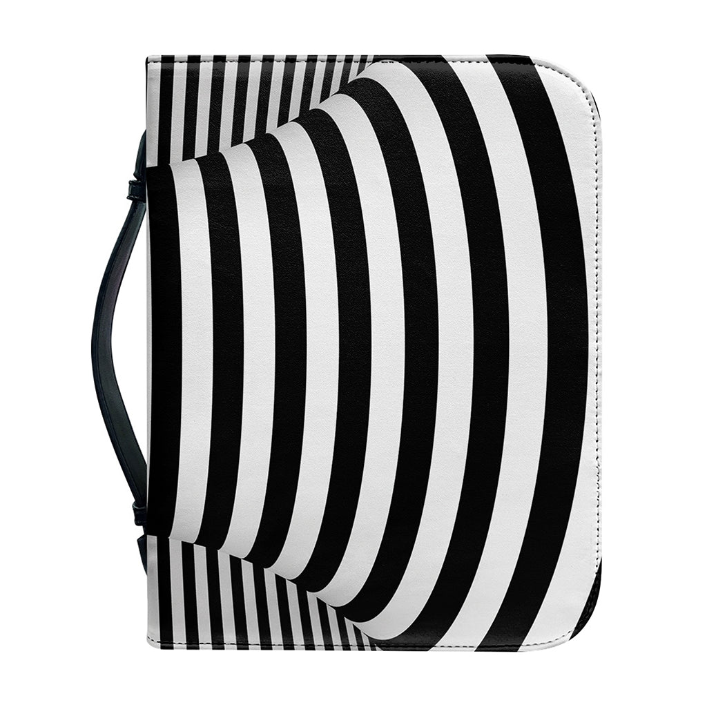Black And White Torus Illusion Print Leather Bible Cover